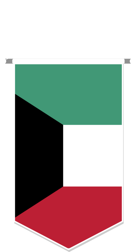 Kuwait flag in soccer pennant, various shape. png