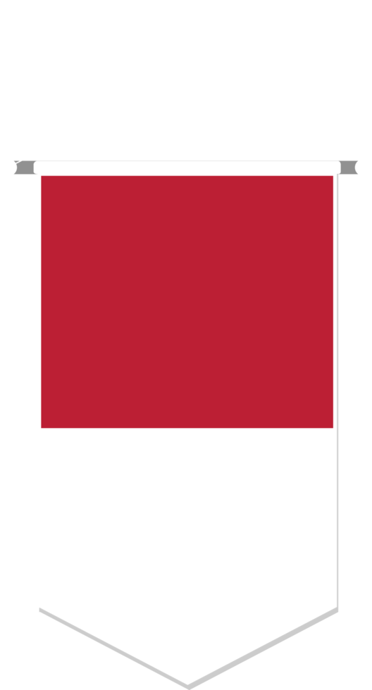 Indonesia flag in soccer pennant, various shape. png