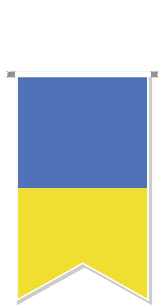 Ukraine flag in soccer pennant. png