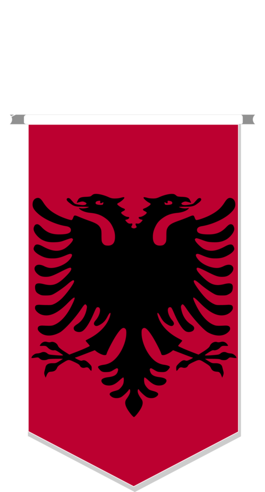 Albania flag in soccer pennant, various shape. png