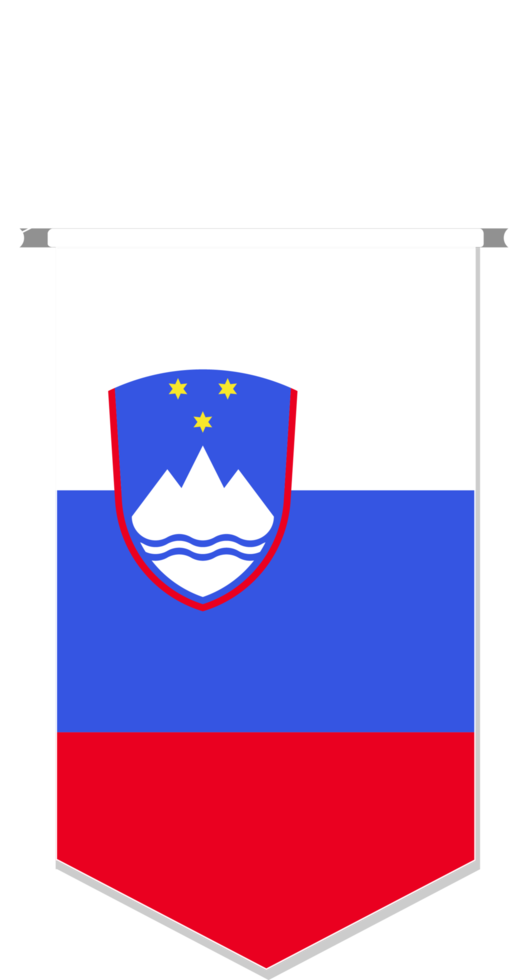 Slovenia flag in soccer pennant, various shape. png
