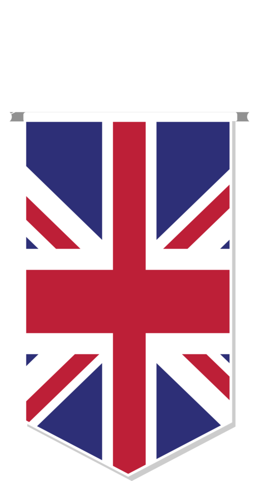 Uk flag in soccer pennant, various shape. png