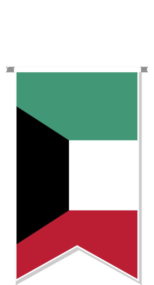 Kuwait flag in soccer pennant. png