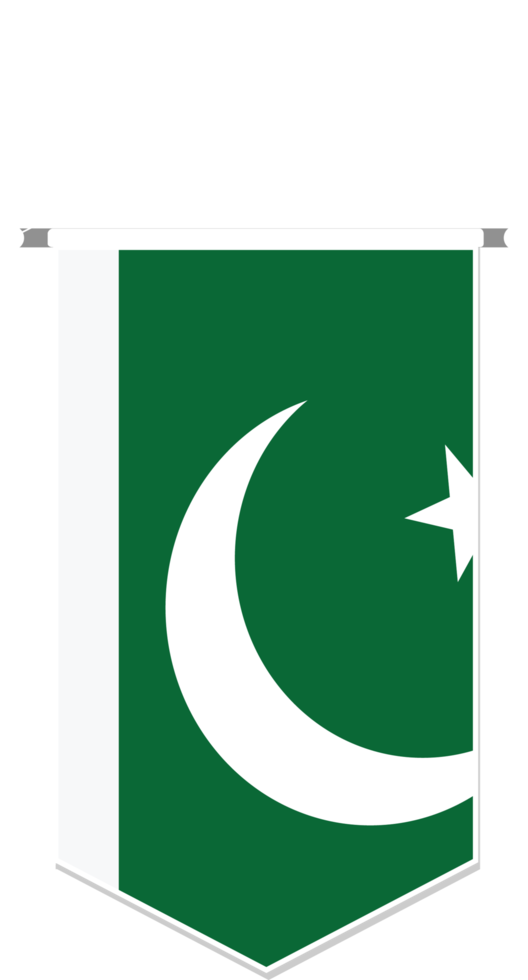 Pakistan-Flagge im Fußballwimpel, verschiedene Formen. png