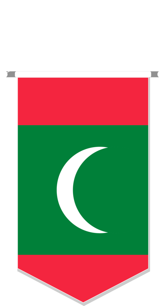 Maldives flag in soccer pennant, various shape. png
