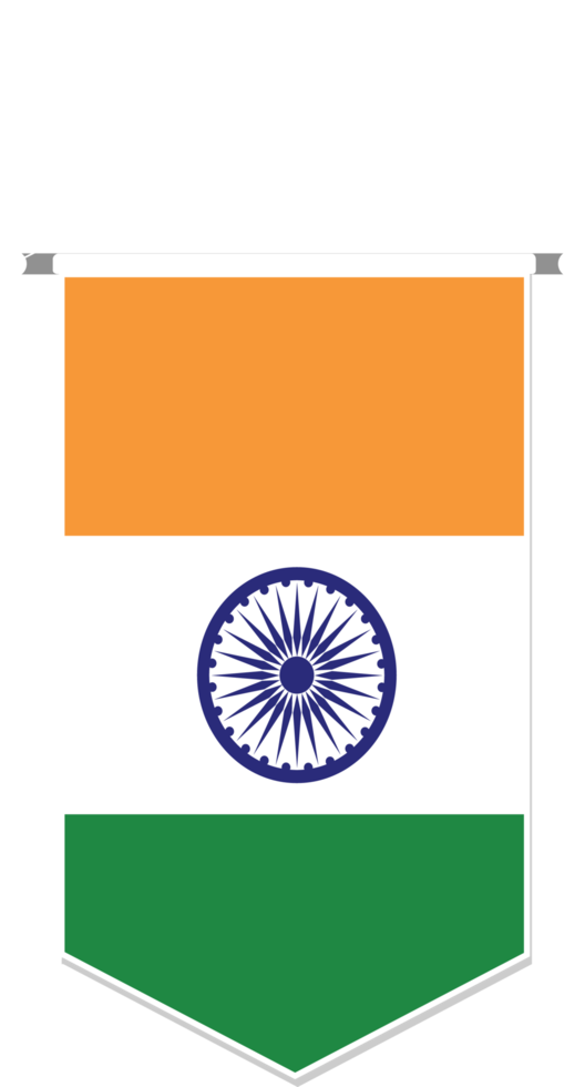 India flag in soccer pennant, various shape. png