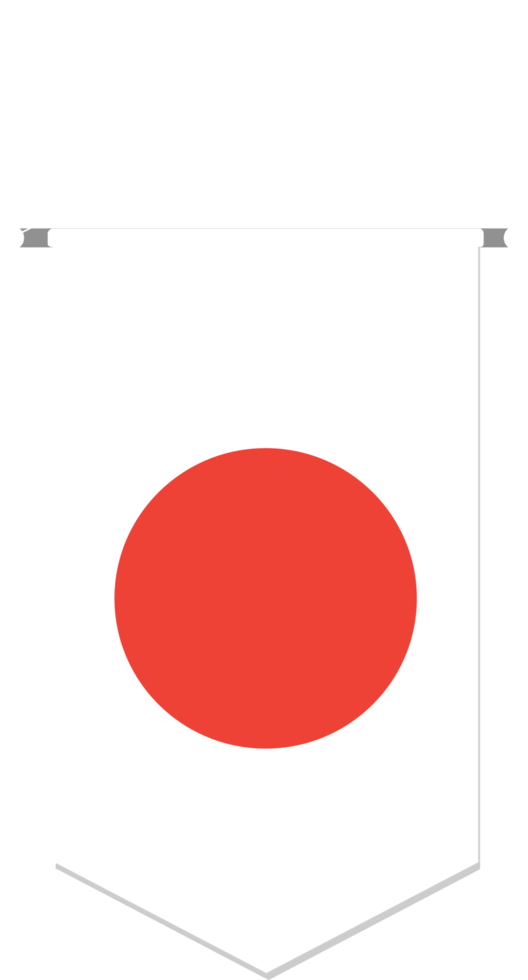 Japan flag in soccer pennant, various shape. png