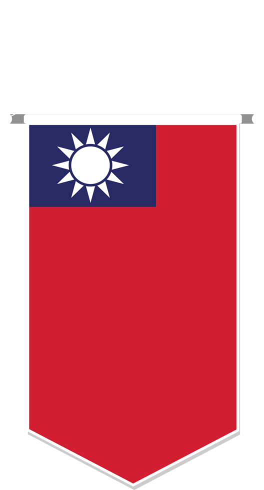 Taiwan flag in soccer pennant, various shape. png