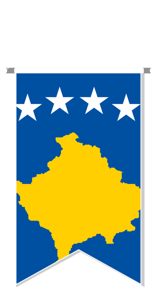 Kosovo flag in soccer pennant. png