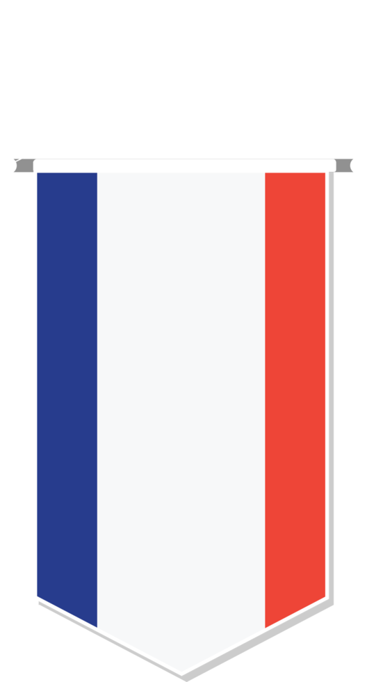 France flag in soccer pennant, various shape. png