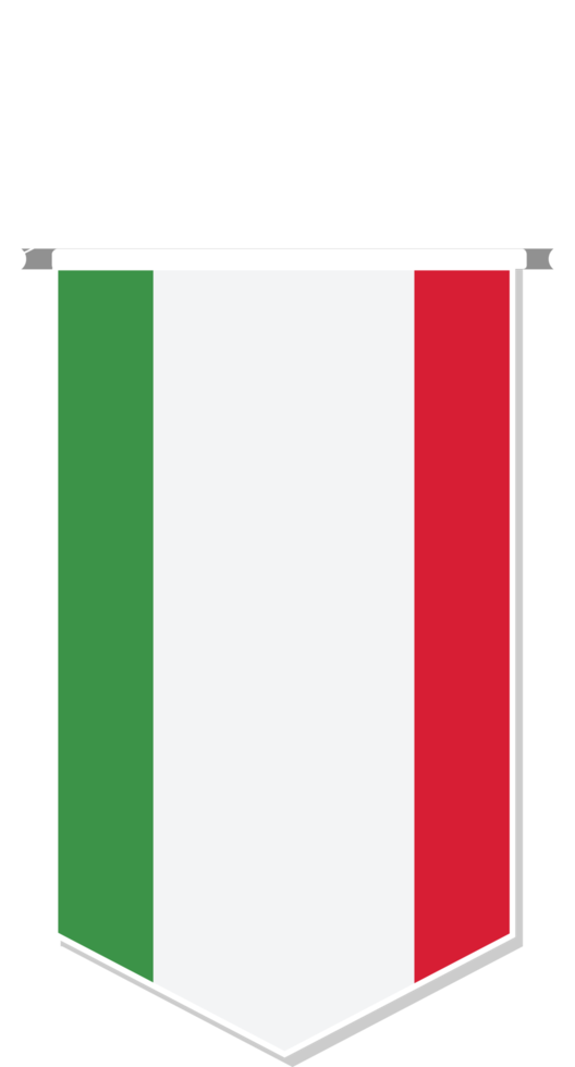 Italy flag in soccer pennant, various shape. png