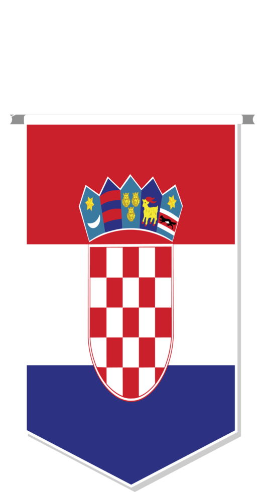 Kroatië vlag in voetbal wimpel, divers vorm geven aan. png