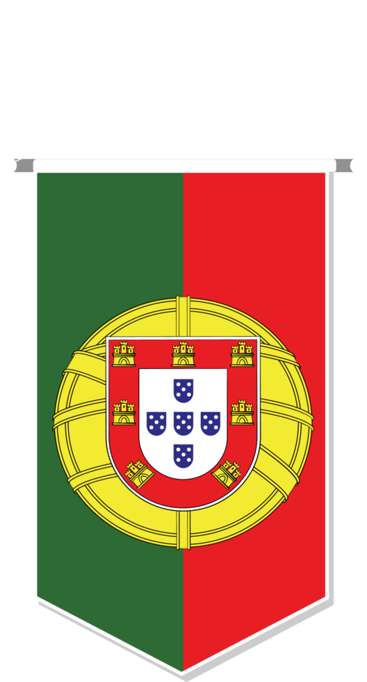 Portugal flag in soccer pennant, various shape. png