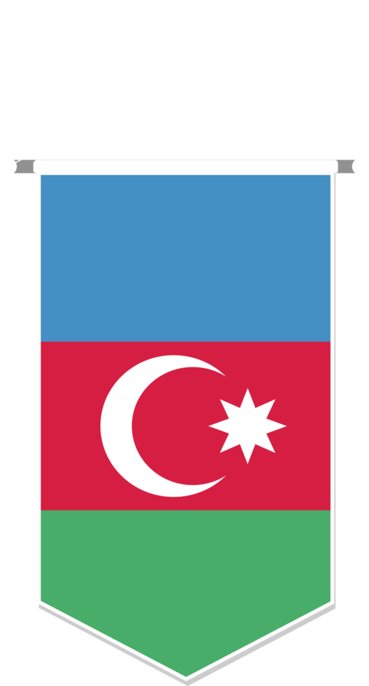 Azerbaijan flag in soccer pennant, various shape. png