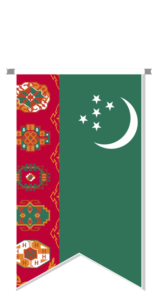 Turkmenistan flag in soccer pennant. png