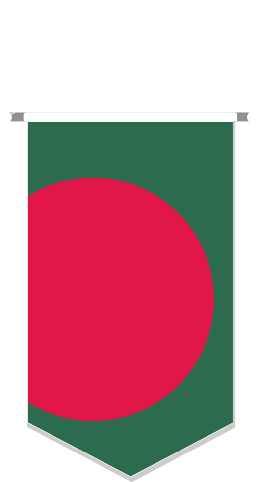 Bangladesh flag in soccer pennant, various shape. png