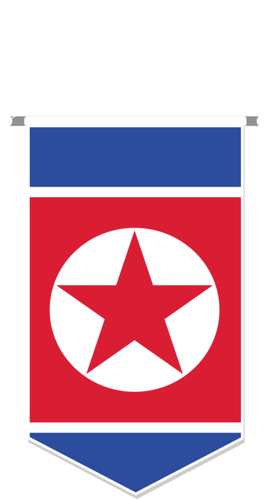 North Korea flag in soccer pennant, various shape. png