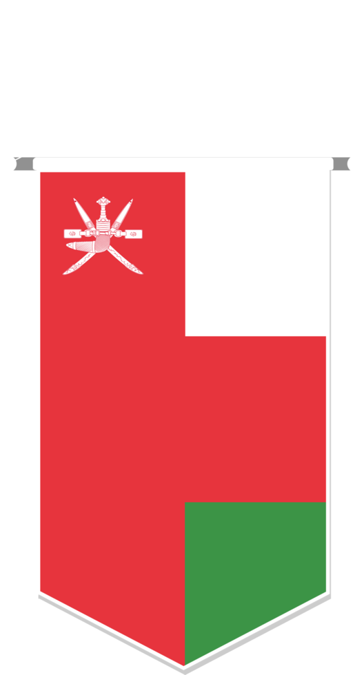 Oman flag in soccer pennant, various shape. png