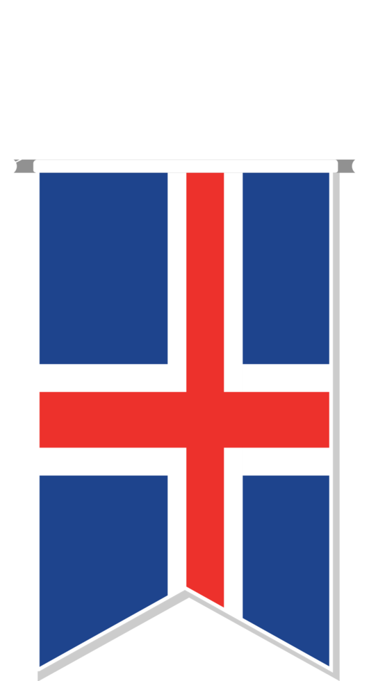 Iceland flag in soccer pennant. png