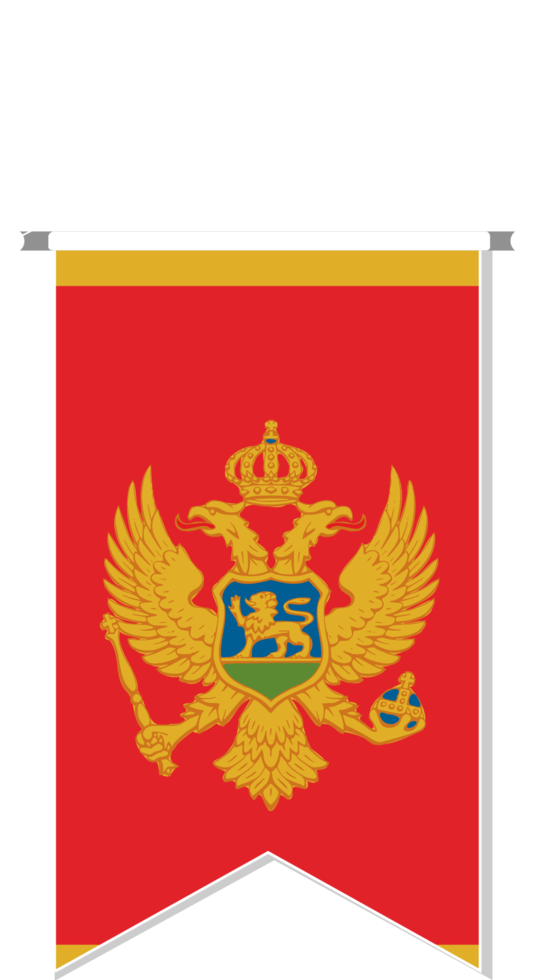 Montenegro flag in soccer pennant. png