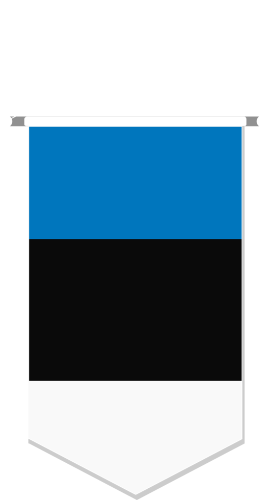 drapeau estonien en fanion de football, forme variée. png