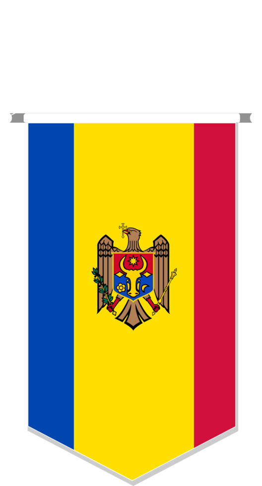 Andorra-Flagge im Fußballwimpel, verschiedene Formen. png