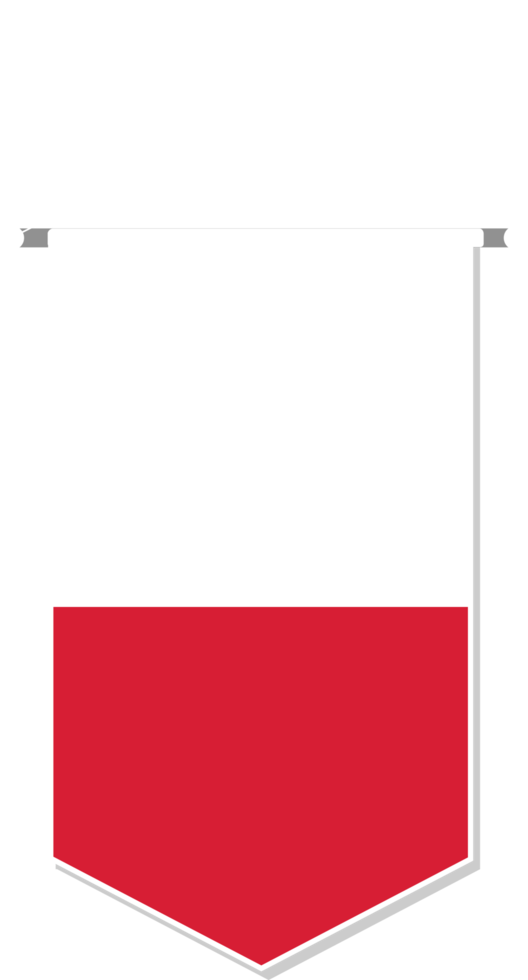 Poland flag in soccer pennant, various shape. png