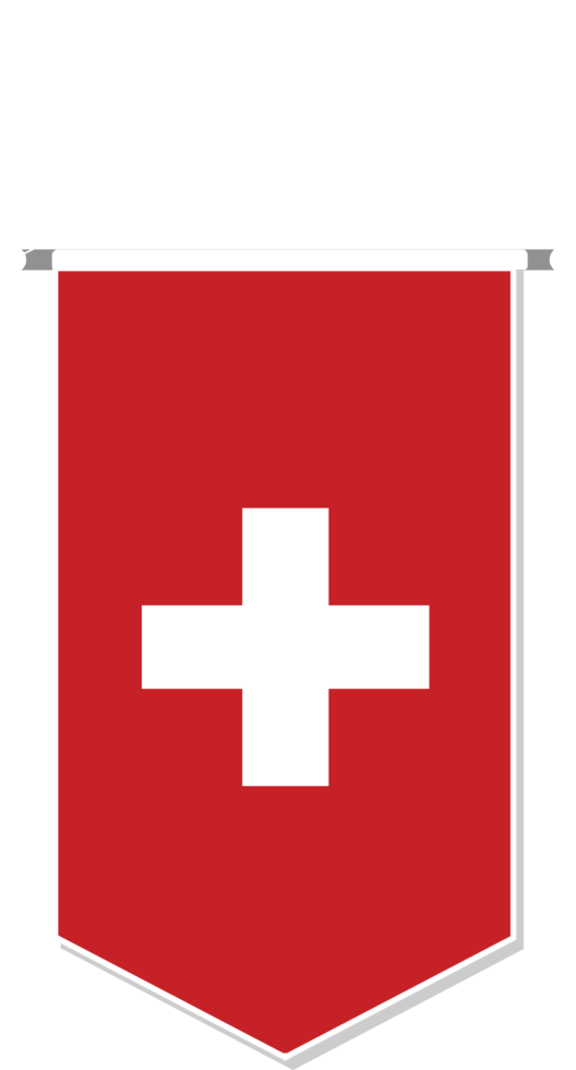 Switzerland flag in soccer pennant, various shape. png