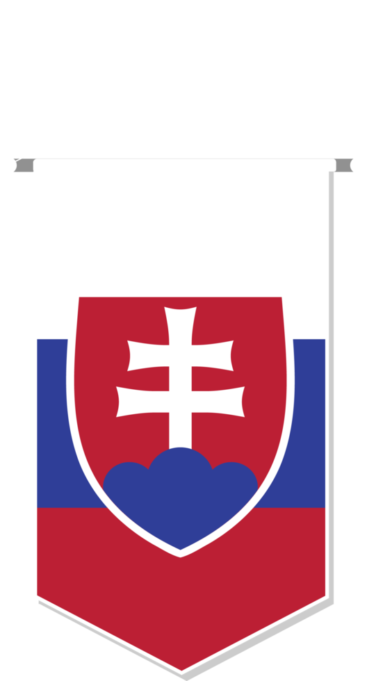 slowakische flagge im fußballwimpel, verschiedene form. png