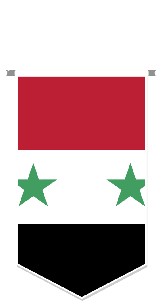 Syria flag in soccer pennant, various shape. png