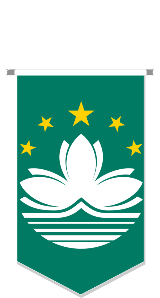 drapeau de macao en fanion de football, forme variée. png