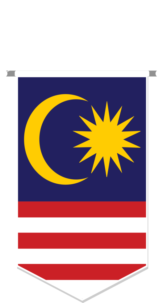 drapeau de la malaisie en fanion de football, forme variée. png