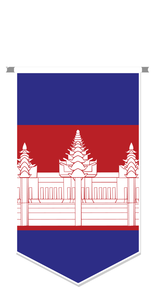 Cambodia flag in soccer pennant, various shape. png