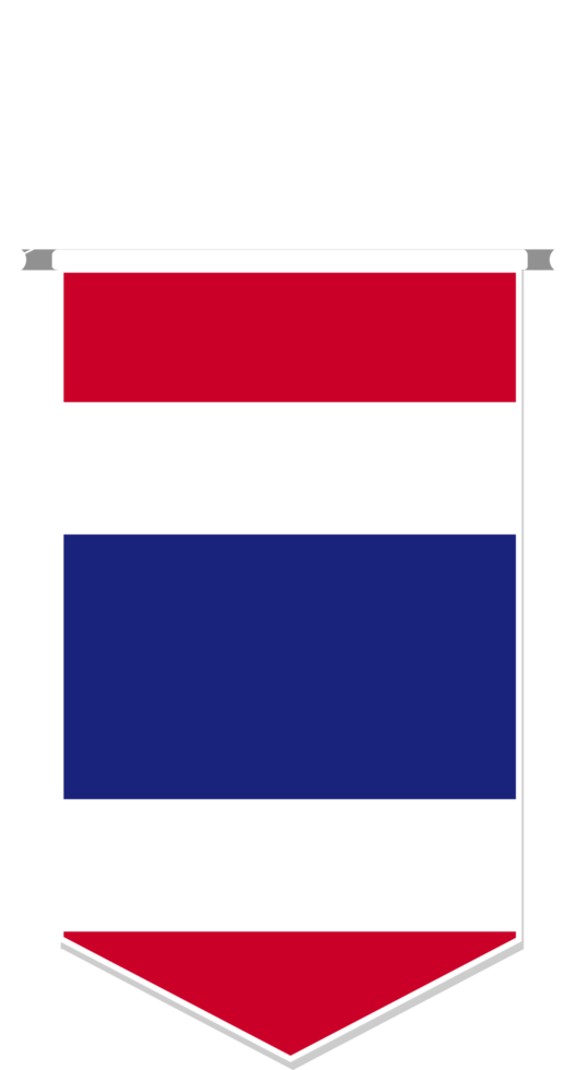 Thailand flag in soccer pennant, various shape. png