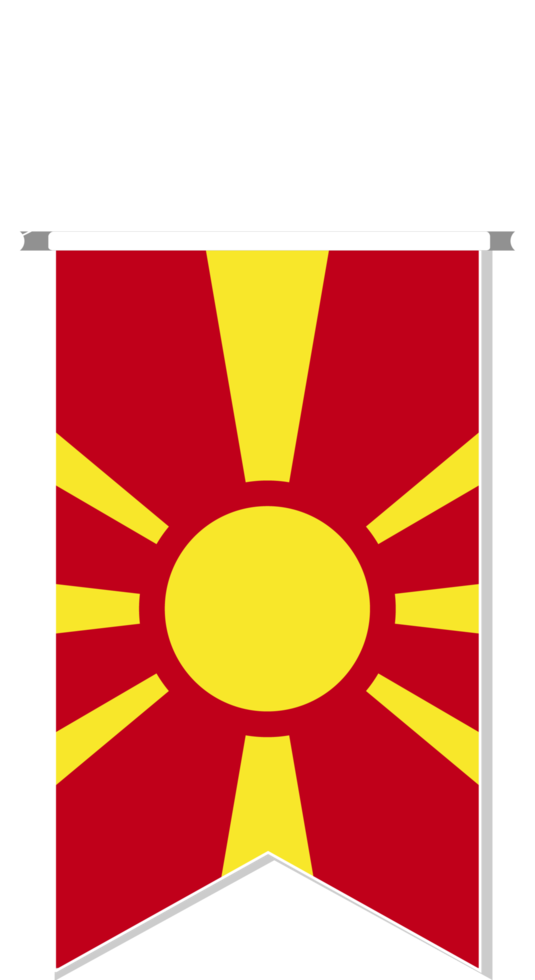 Nordmazedonien-Flagge im Fußballwimpel. png
