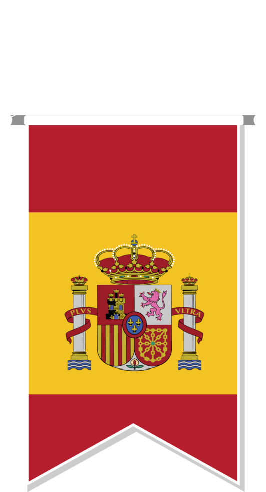 Spain flag in soccer pennant. png