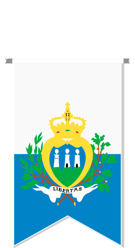 San Marino flag in soccer pennant. png