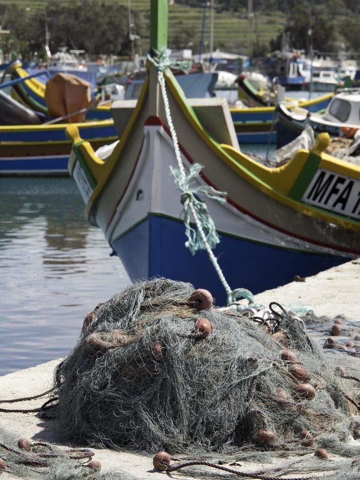 marsaxlokk harbor on malta island photo