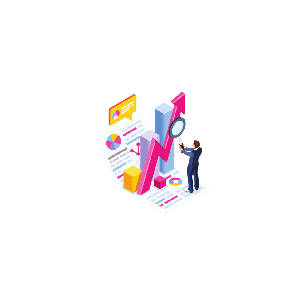 3d person with profit chart icon png