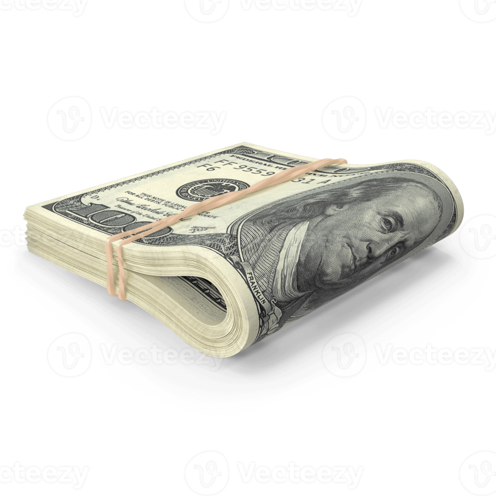 stack of dollars isolated png