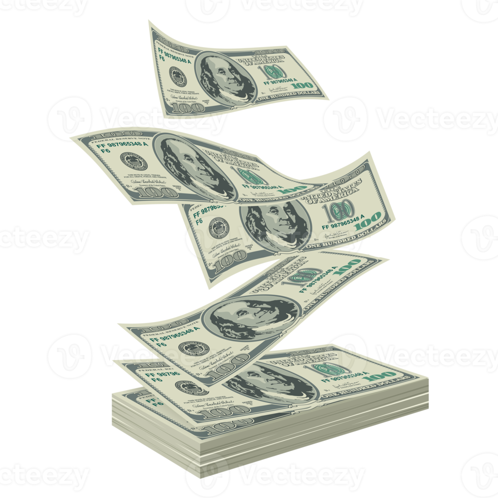 dollar bills falling down background overlay png