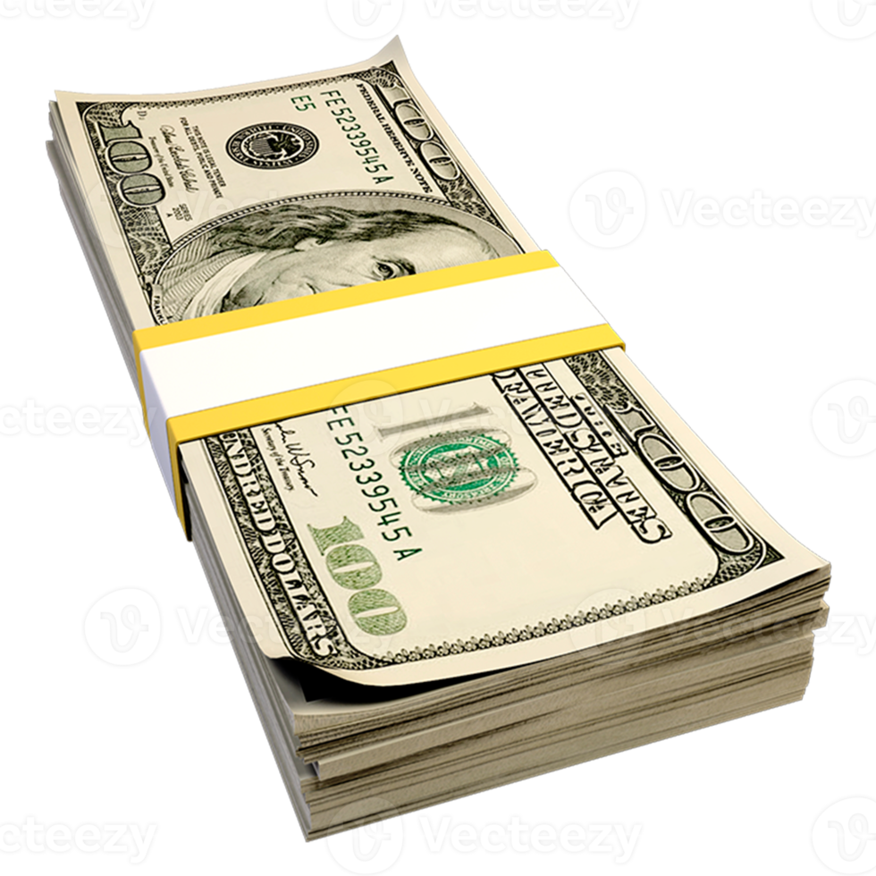 stack of dollars isolated png