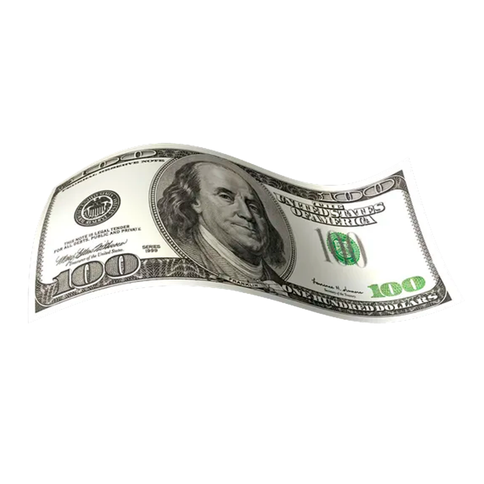 one hundred dollar bill png