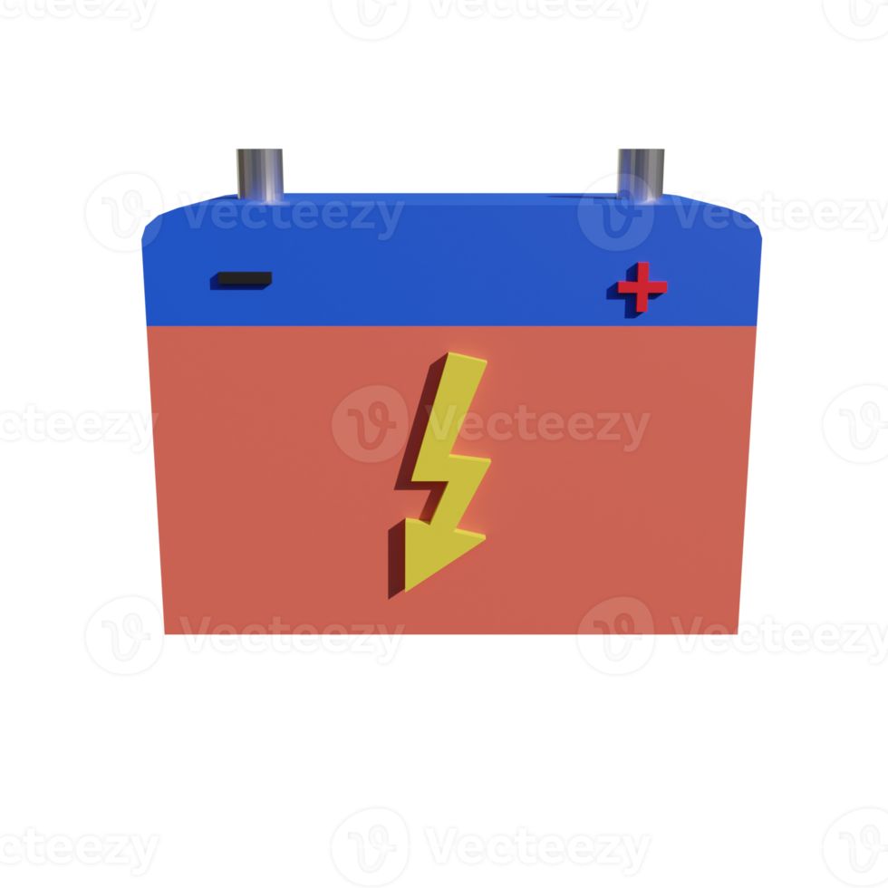 3d render illustration battery png