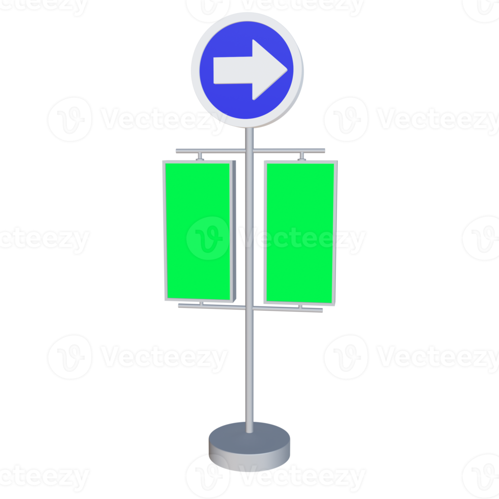 Panneau de signalisation d'illustration de rendu 3d png