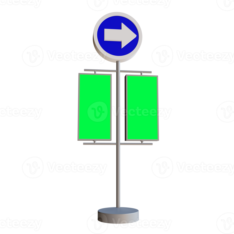 3d render illustration street sign png