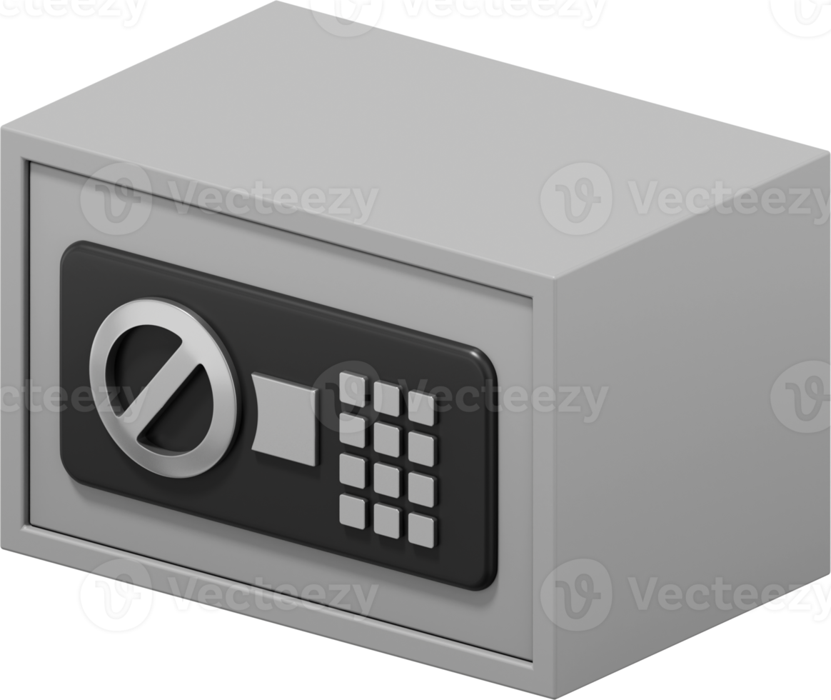 Modern safe icon. PNG transparent background. 3d rendering.