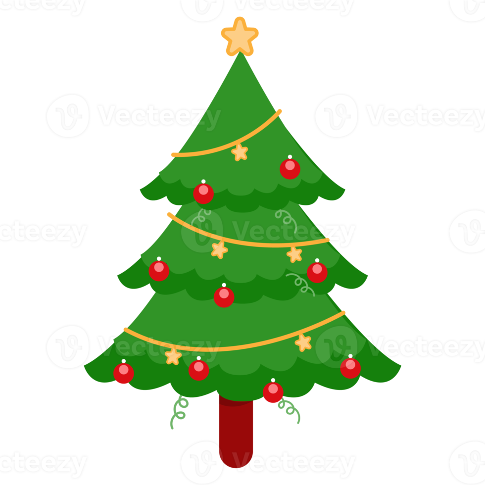 Christmas decorated tree png