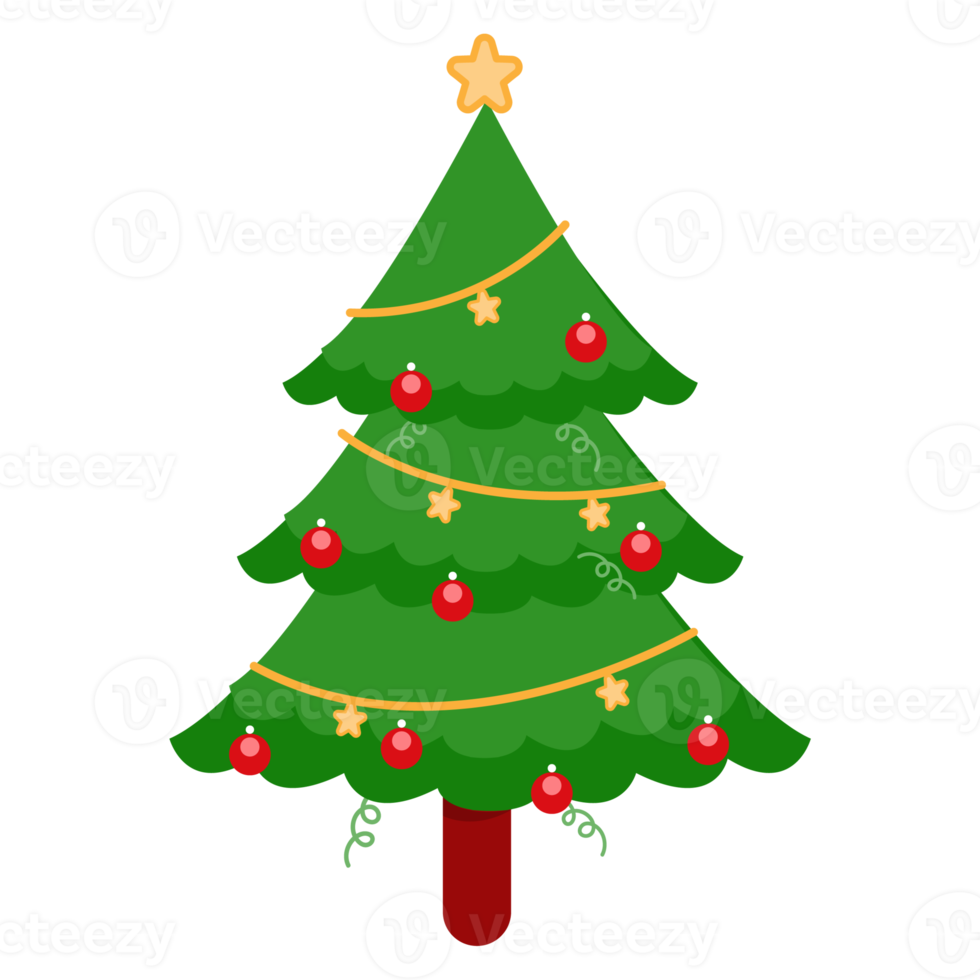 kerst versierde boom png