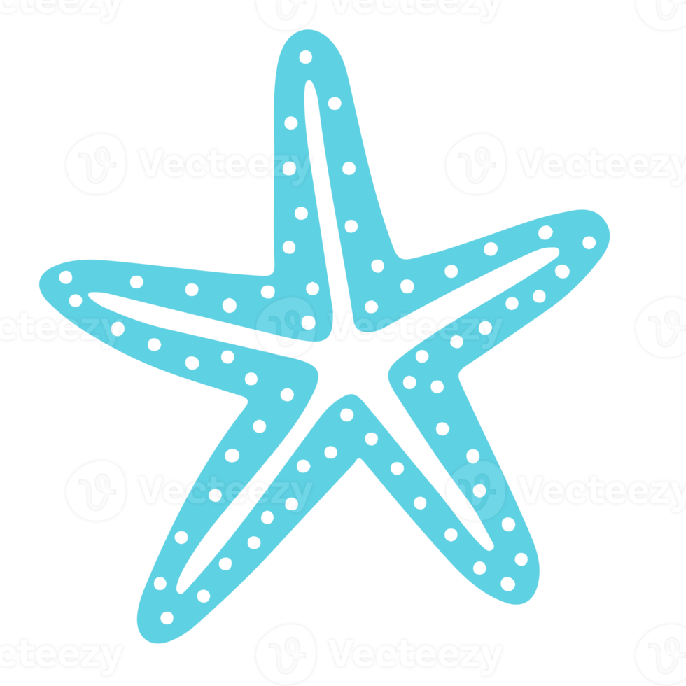 Sea starfish  blue icon element png